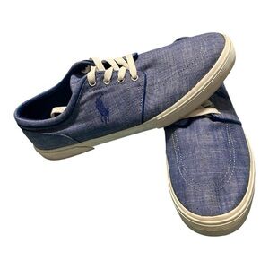Ralph Lauren Blue Cream Sneakers Casual Comfort(Faxon low)